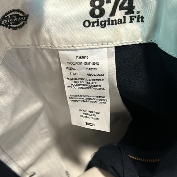 Dickies men’s original 874 navy work utility and safety pants 38x28 - Picture 6 of 6